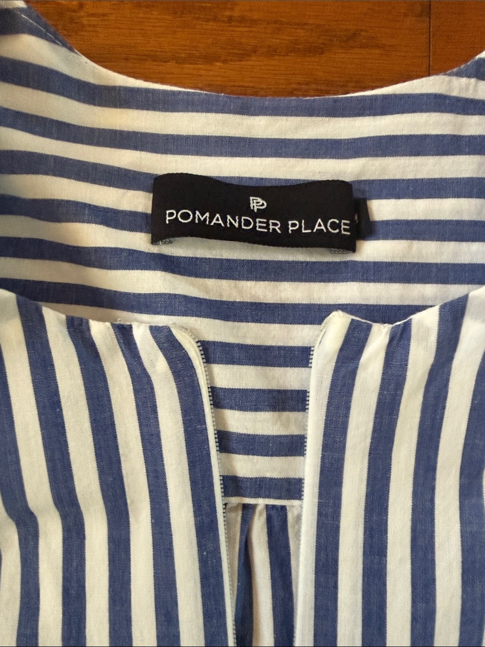Tuckernuck Pomander Place blue stripe blouse - Picture 3 of 8